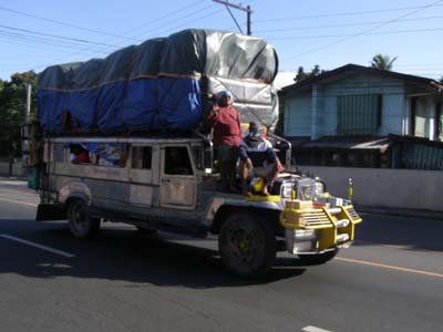 Jeeepney overloaded up to the roof in Tanauan Batangas.