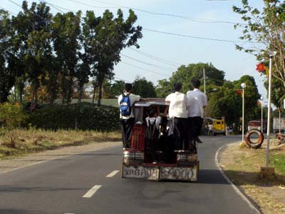 An overloaded jeepney in the town of Calatagan.